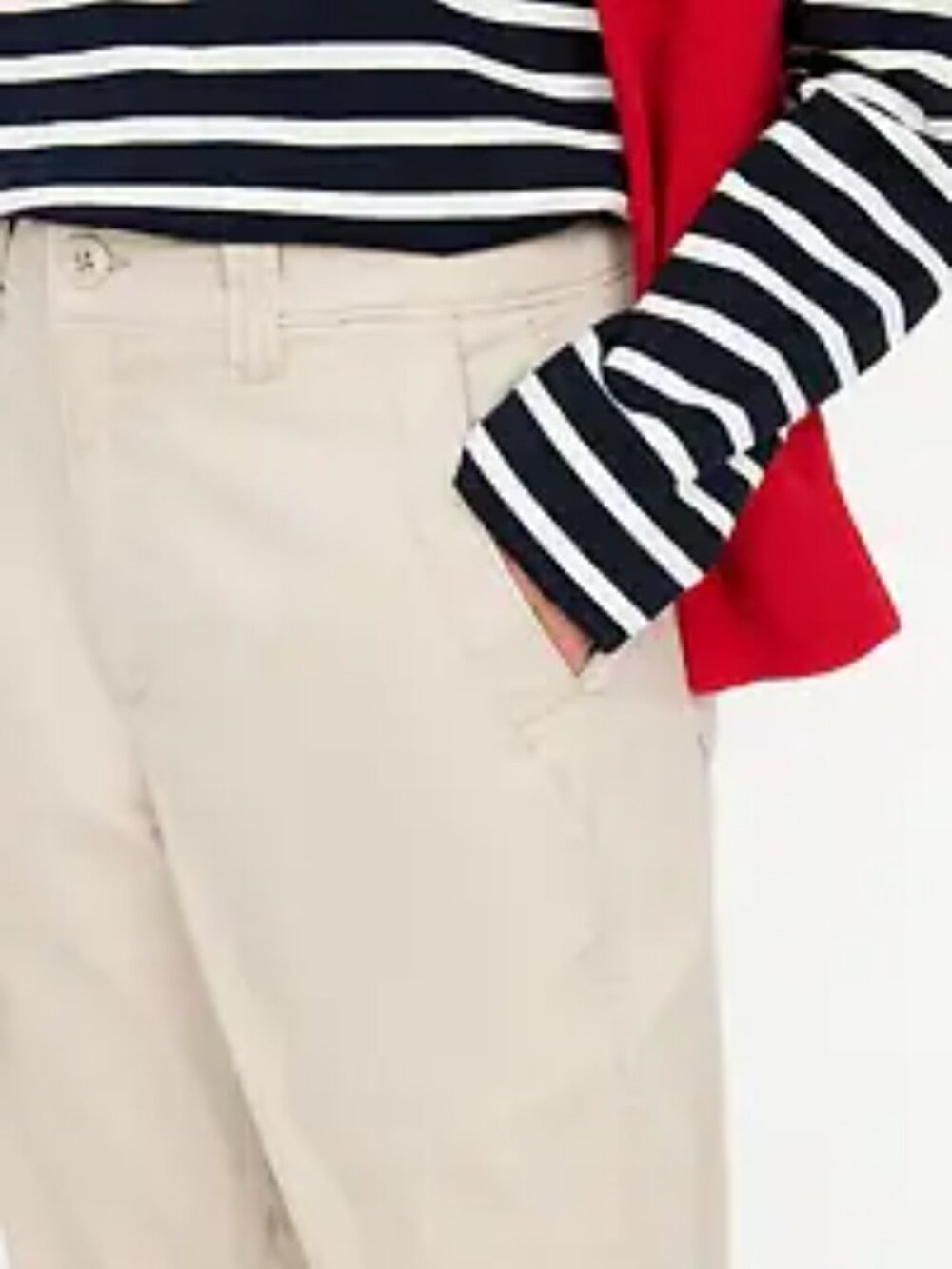 High-Waisted Chino Tapered Straight Pants